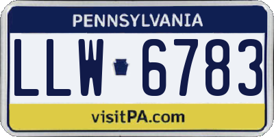 PA license plate LLW6783