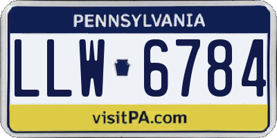 PA license plate LLW6784