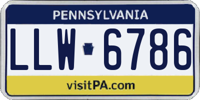 PA license plate LLW6786