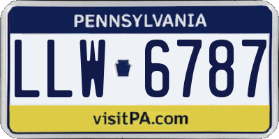 PA license plate LLW6787
