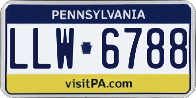PA license plate LLW6788