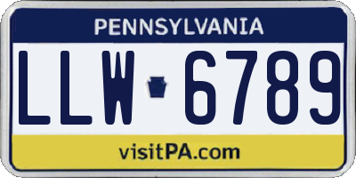 PA license plate LLW6789