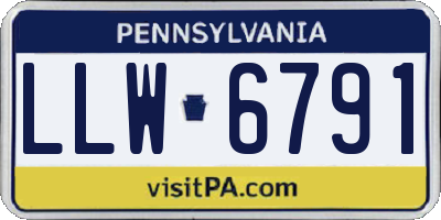 PA license plate LLW6791