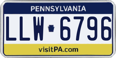 PA license plate LLW6796