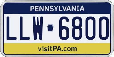 PA license plate LLW6800