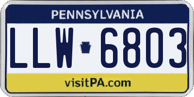 PA license plate LLW6803