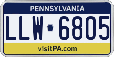PA license plate LLW6805