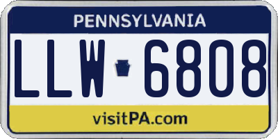 PA license plate LLW6808