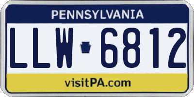 PA license plate LLW6812