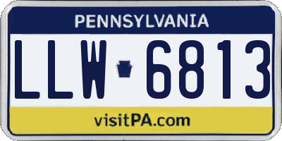 PA license plate LLW6813