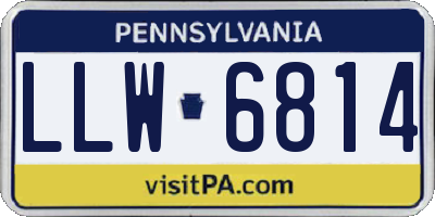 PA license plate LLW6814