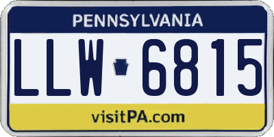 PA license plate LLW6815