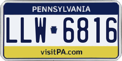 PA license plate LLW6816