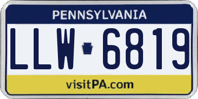 PA license plate LLW6819