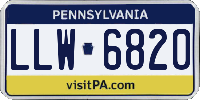 PA license plate LLW6820