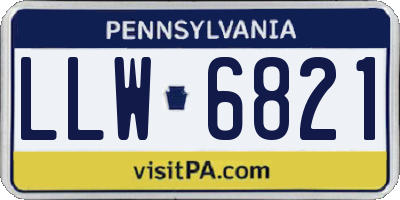 PA license plate LLW6821