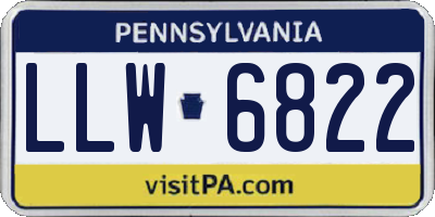 PA license plate LLW6822