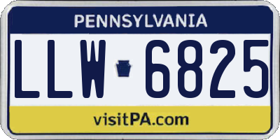 PA license plate LLW6825