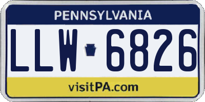 PA license plate LLW6826