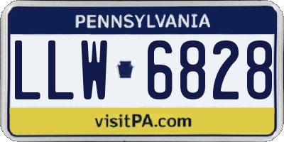 PA license plate LLW6828