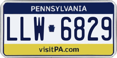 PA license plate LLW6829