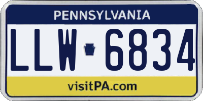 PA license plate LLW6834