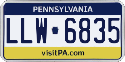 PA license plate LLW6835
