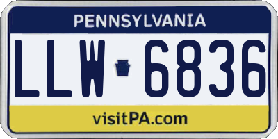 PA license plate LLW6836