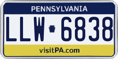 PA license plate LLW6838