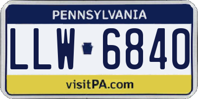 PA license plate LLW6840