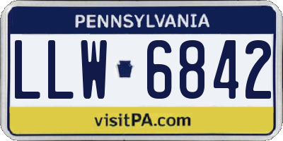 PA license plate LLW6842