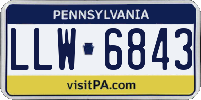 PA license plate LLW6843