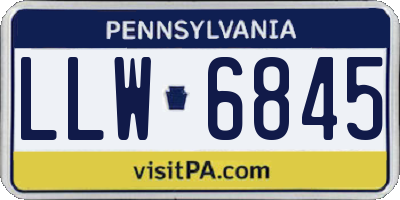 PA license plate LLW6845