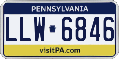 PA license plate LLW6846