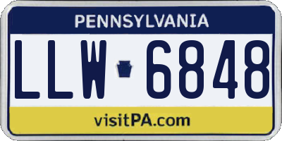 PA license plate LLW6848