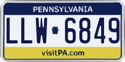 PA license plate LLW6849