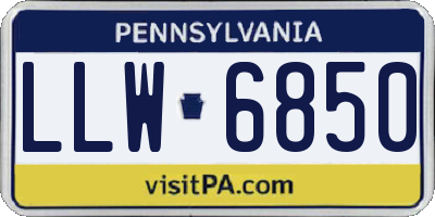PA license plate LLW6850