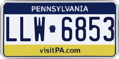 PA license plate LLW6853