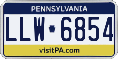 PA license plate LLW6854