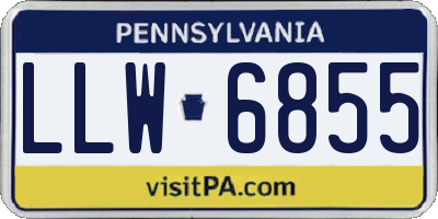 PA license plate LLW6855
