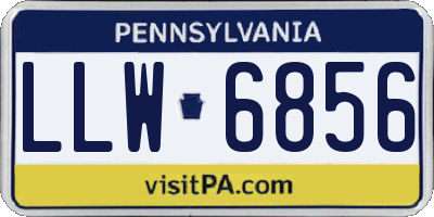 PA license plate LLW6856