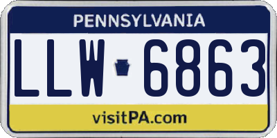 PA license plate LLW6863