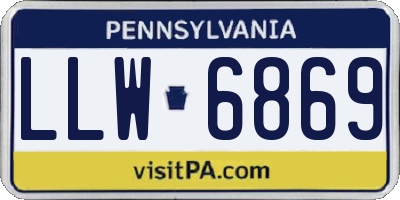 PA license plate LLW6869