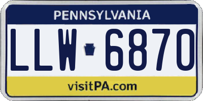 PA license plate LLW6870