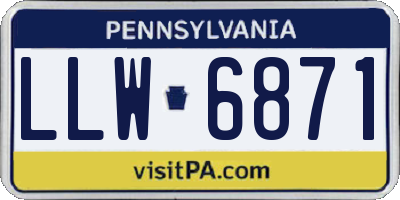 PA license plate LLW6871