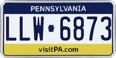 PA license plate LLW6873