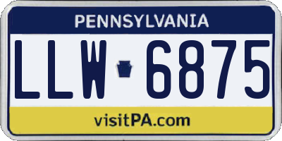 PA license plate LLW6875