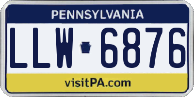 PA license plate LLW6876