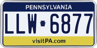 PA license plate LLW6877