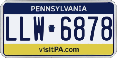 PA license plate LLW6878